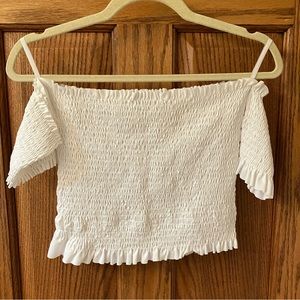 GAZE White Cropped Tube Top Size L